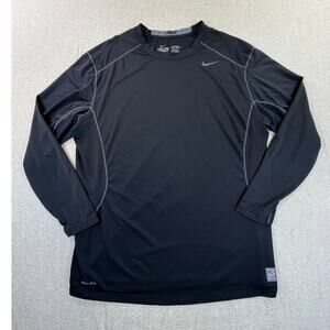 Nike Pro Combat Men's 2XL Black Fitted Long Sleeve Compression Athletic Shirt